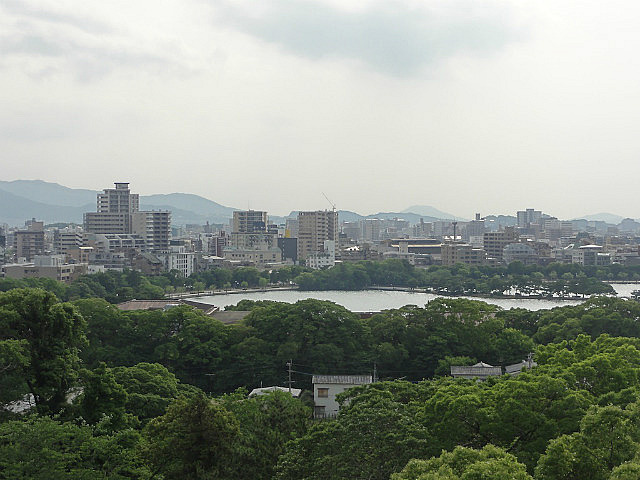 View from top of castle in Maizuru Park