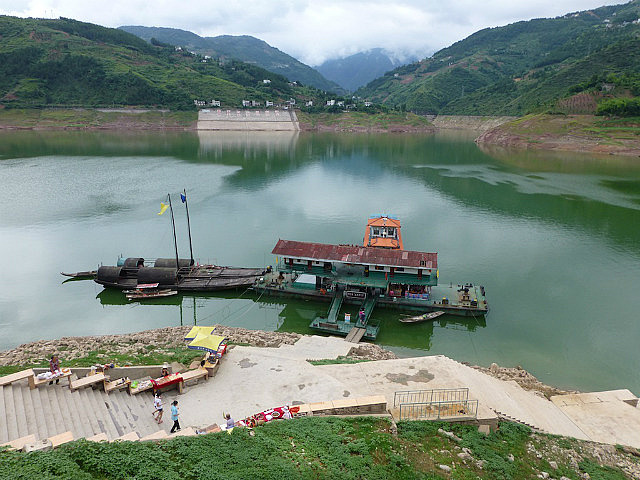 Docked at village on Shennong Stream