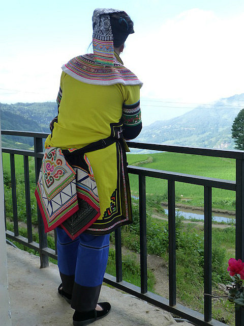 Elaborate embroidery - typical Hani woman's dress