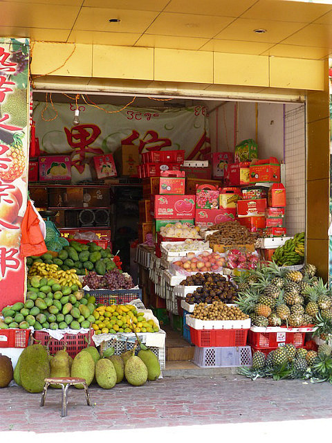  Jackfruit, mango, dragon fruit, durian 