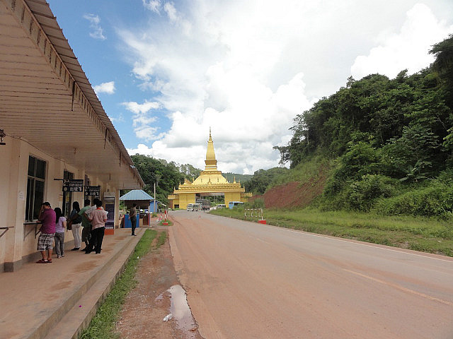 Laos side - just some ramshackle buildings