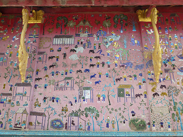 Mosaic designs, Wat Xieng Thong