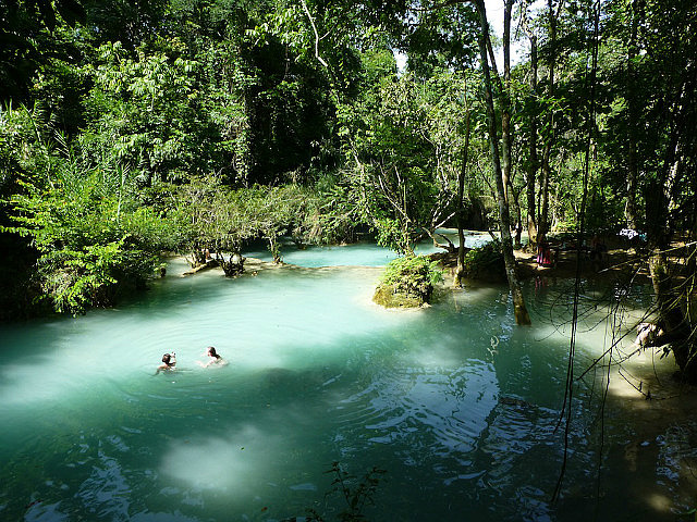 Tranquil dipping pools at Kuang Si 