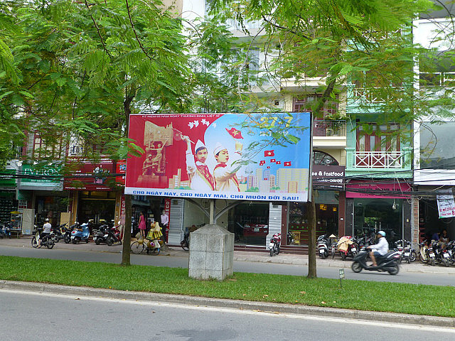 Current day propaganda billboard