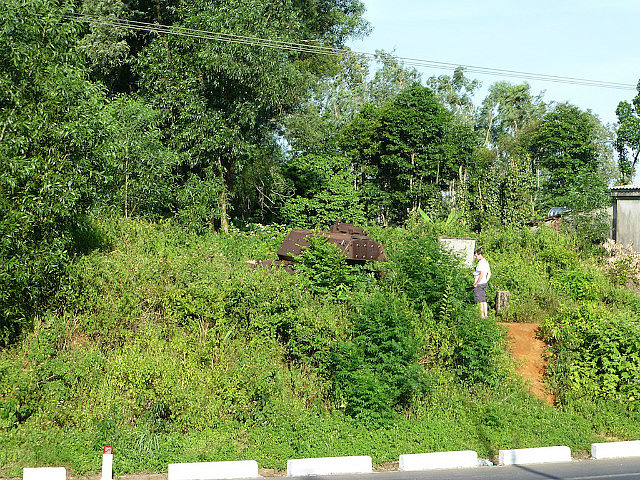 Abandoned tank from the former Doc Mieu base