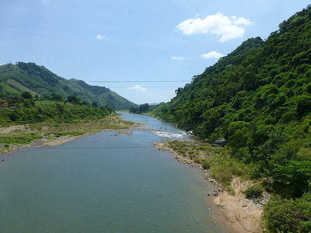 Drakong River - the Laos border is a few km west