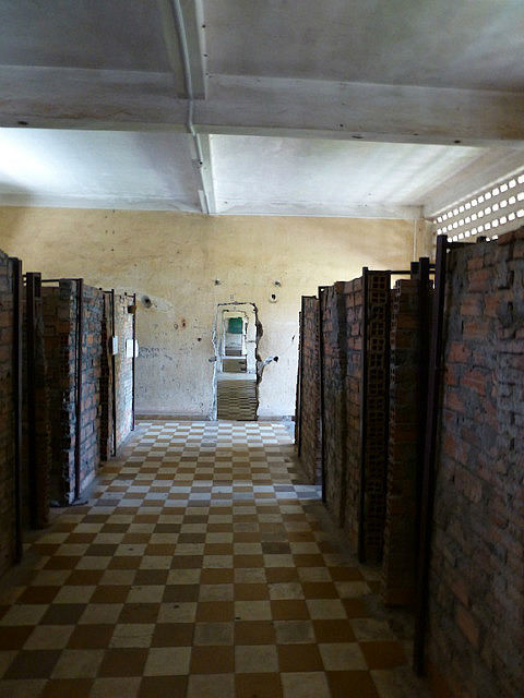 Wooden partitions covert classroom to prison cells