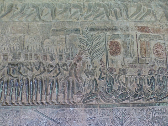 Angkor Wat bas relief  - King Suryavarman