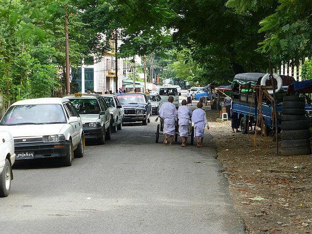 Young monks on the street