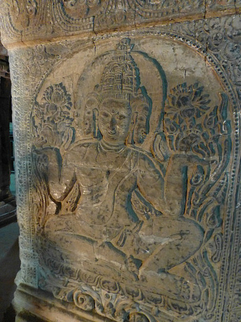 Brahma figure inside a temple