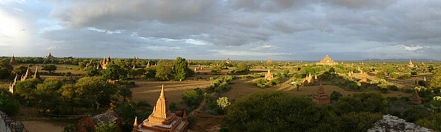 Bagan panorama at sunset