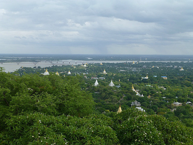 View of pagodas from Sagaing Hill