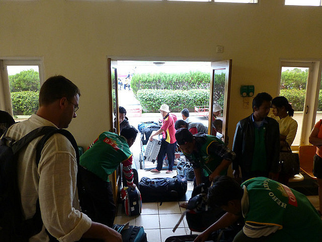 Baggage arrival at Heho airport