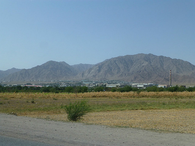 Mountainous backdrop to Khujand