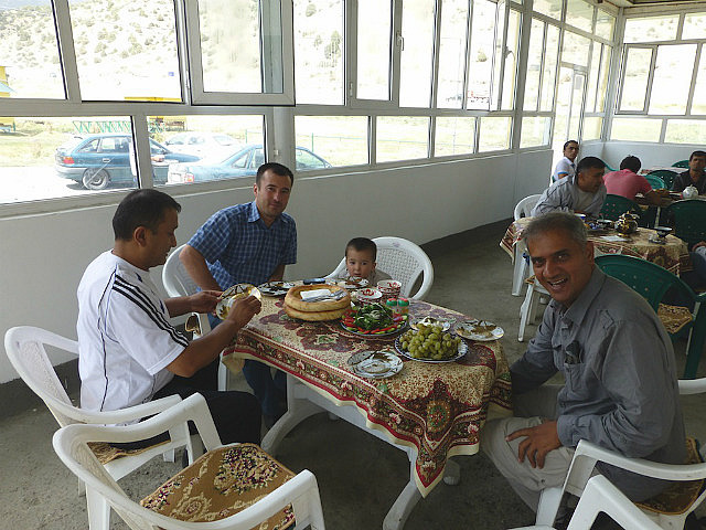 Lunch at truck stop enroute to Penjikant