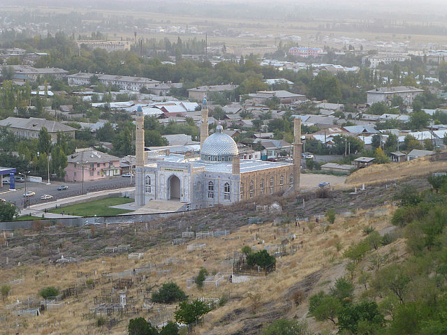 Osh's mosque from Solomon's Throne