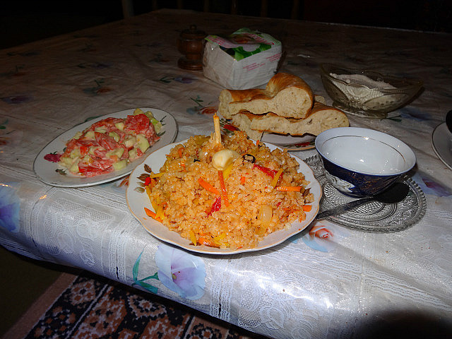 Vegetarian plov dinner