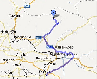 Osh to Arslanbob Route Map