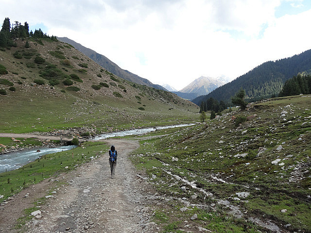 Heading back on the trail