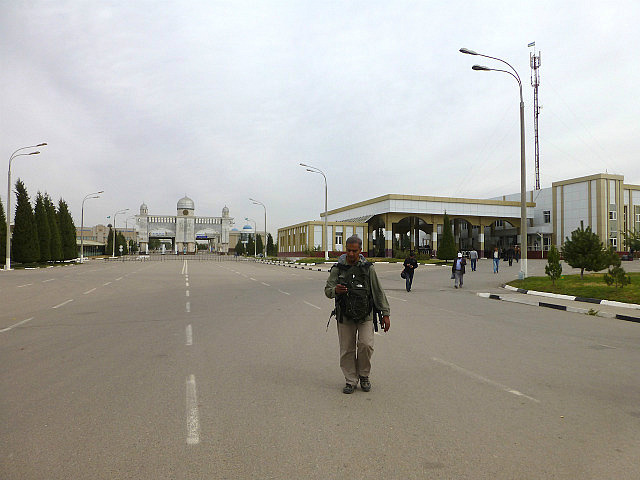 Between Kazakh and Uzbek border posts