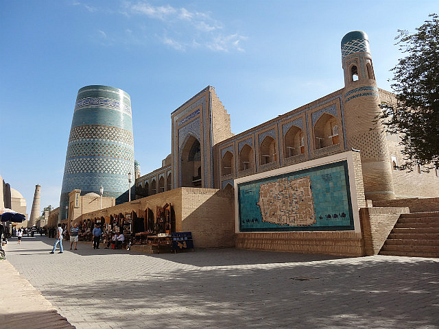 Unfinished turquoise tiled Kalta Minor Minaret