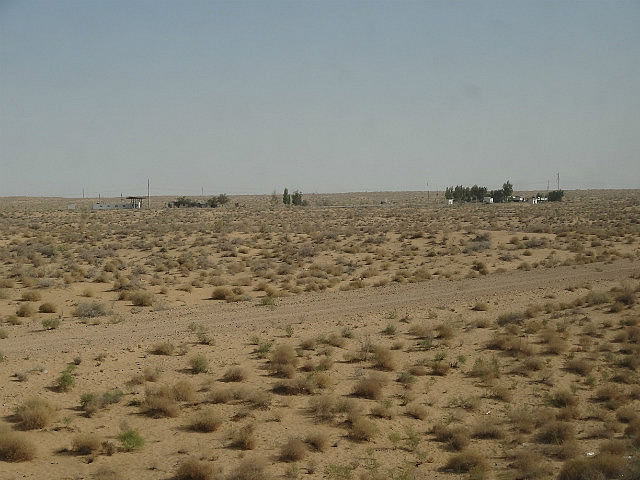 View of the Kyzylkum desert enroute to Urgench