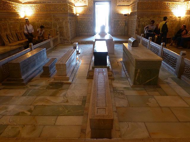 Timur's gravestone (center) capped by jade.