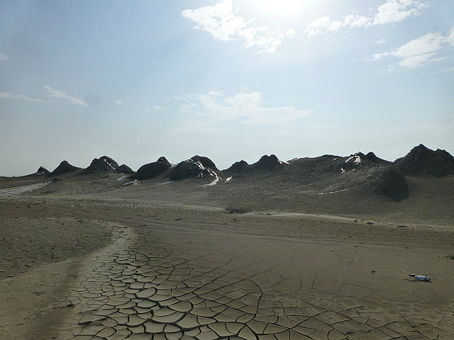 Area with several "mud volcanoes"