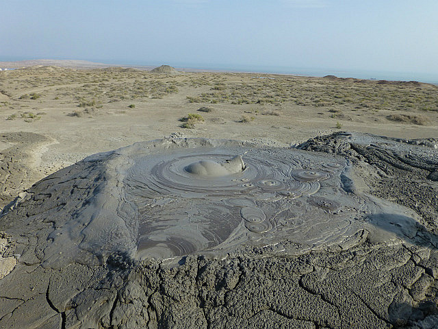 One of several "mud volcanoes" at Qobustan