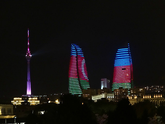 The massive Flame Towers 