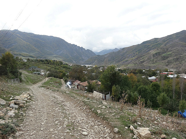 Unpaved road leading up to home of our host