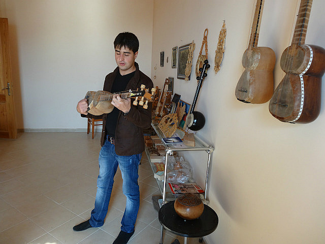 Young man playing the Tar (lute)