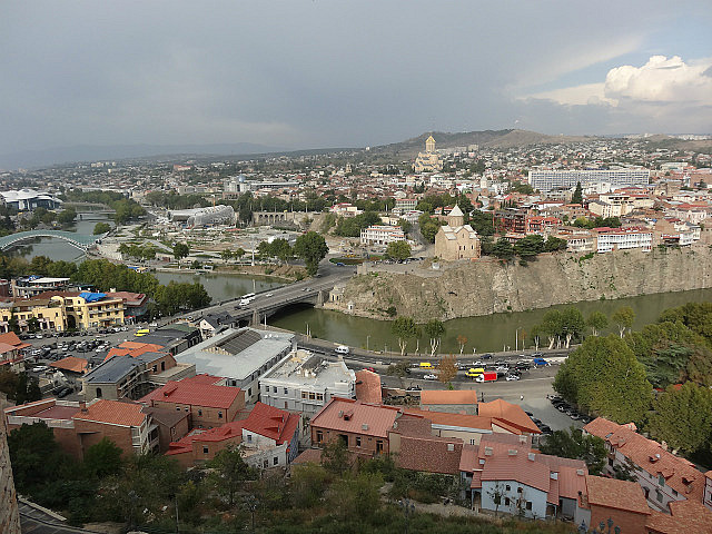 The Mtkvari river runs through Tbilisi