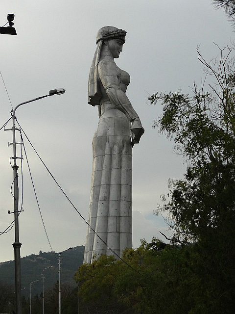 Statue of Mother Georgia towering over the city