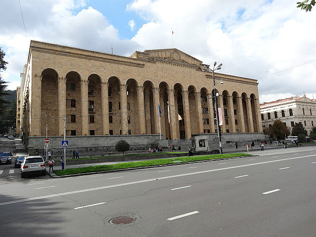 The old Parliament building on Rustaveli avenue