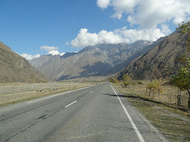 Approaching Kazbegi on Georgian Military Road