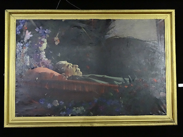 Painting of Stalin in his casket