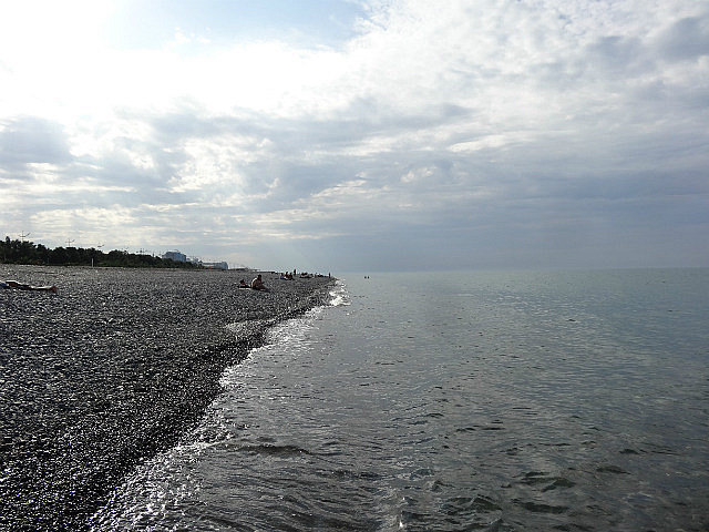 Pebbly shores of the Black Sea at Batumi