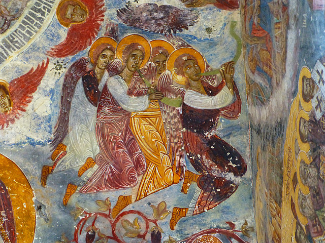 Frescos inside Rock Chapel at Sumela monastery