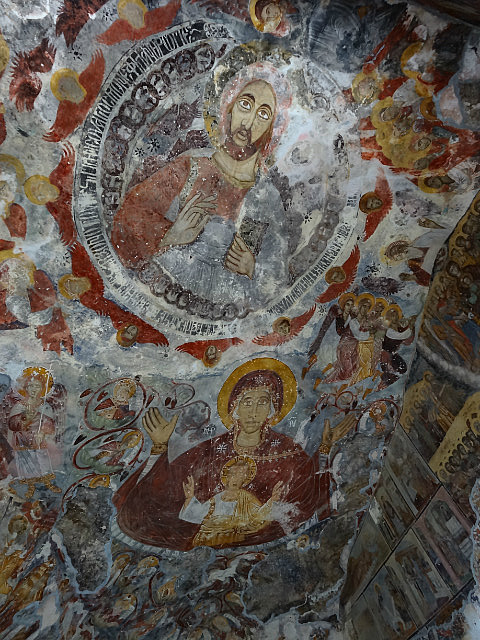 Frescos inside Rock Chapel at Sumela monastery