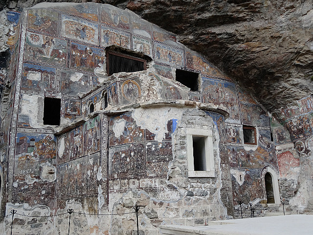 Frescos outside the Rock Chapel 