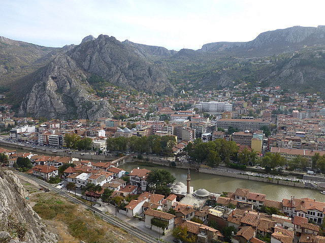 Panoramic view of Amasya from one of the tombs