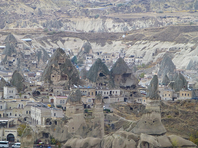 Goreme houses carved into sandstone