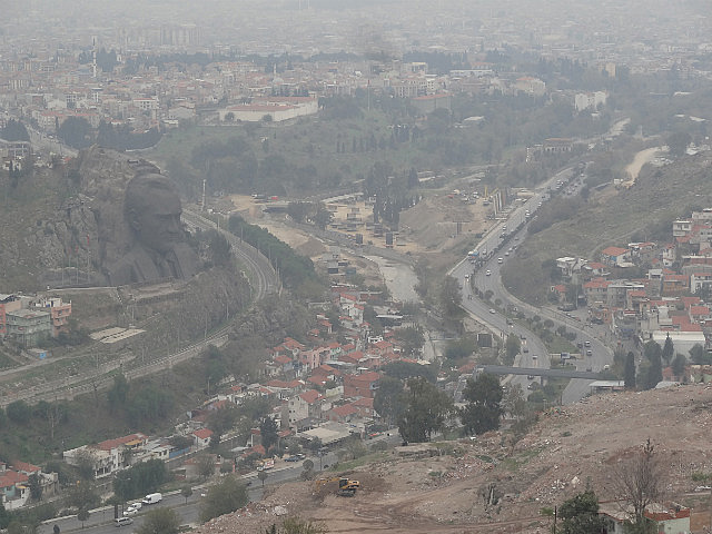 Giant Ataturk statue carved on hill