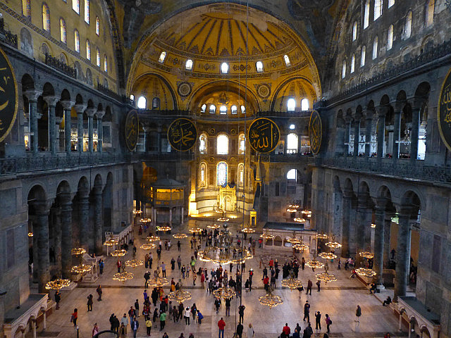 Interior of Aya Sofya viewed from the first floor