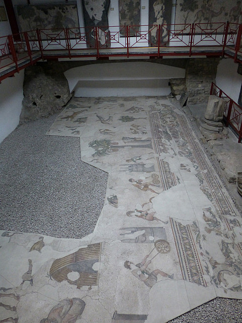 Pavement from Byzantine palace preserved in situ