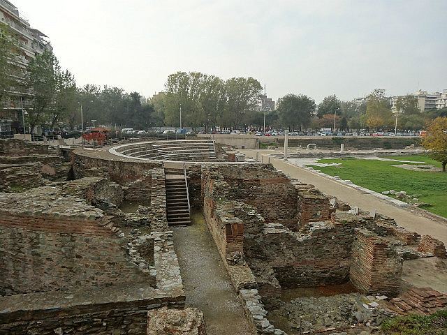 Roman Agora - theatre and lone column