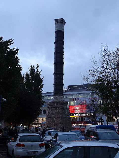3rd century Cemberlitas column on a traffic island