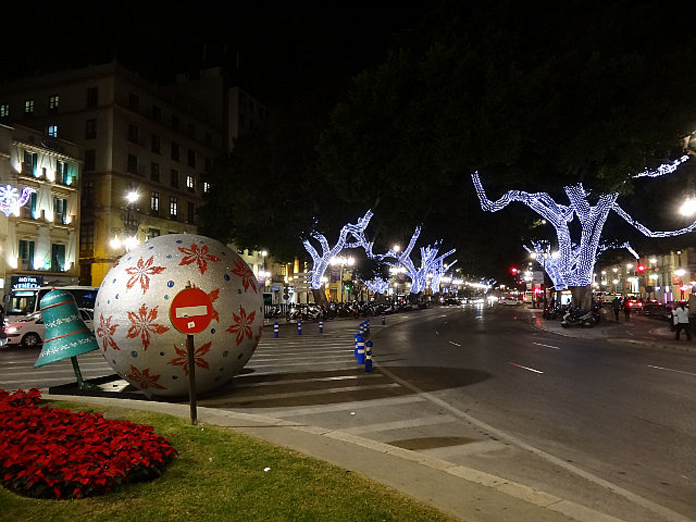 Malaga decorated for the holidays