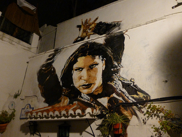 Dancer on wall mural, Sacramonte